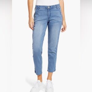 Wit & Wisdom Striped High Waist Ankle Jean Sz 10